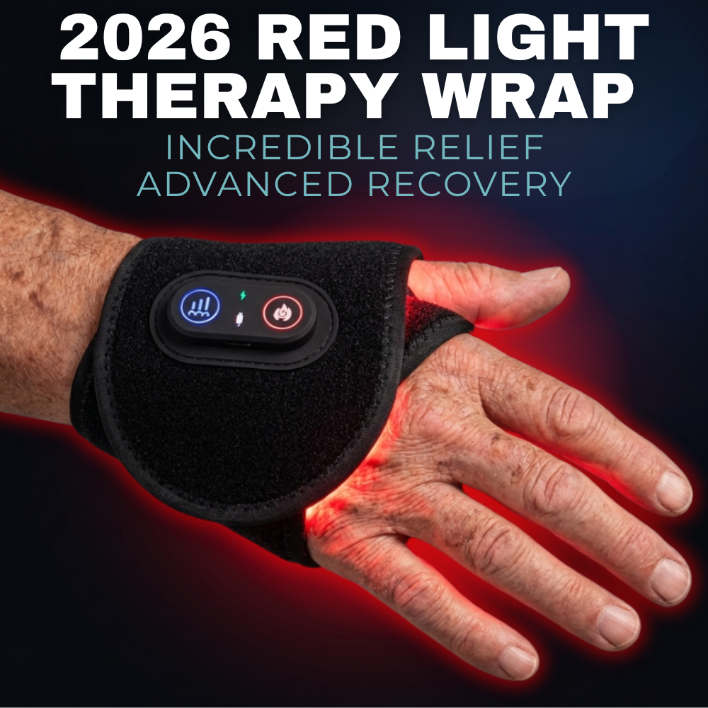 6-Magnet Titanium Bracelet & Red Light Therapy Wrap Set
