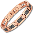 Men’s Copper Magnetic Bracelet with Black Carbon Fibre – Stylish Gift for Pain Relief