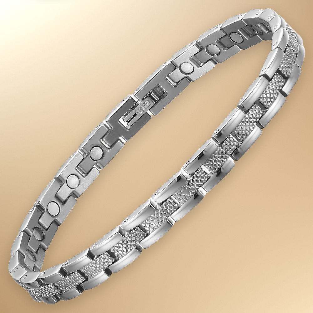 Ladies Magnetic Therapy Bracelet - Silver Tone