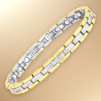 Ladies Magnetic Therapy Bracelet -Two Tone Gold