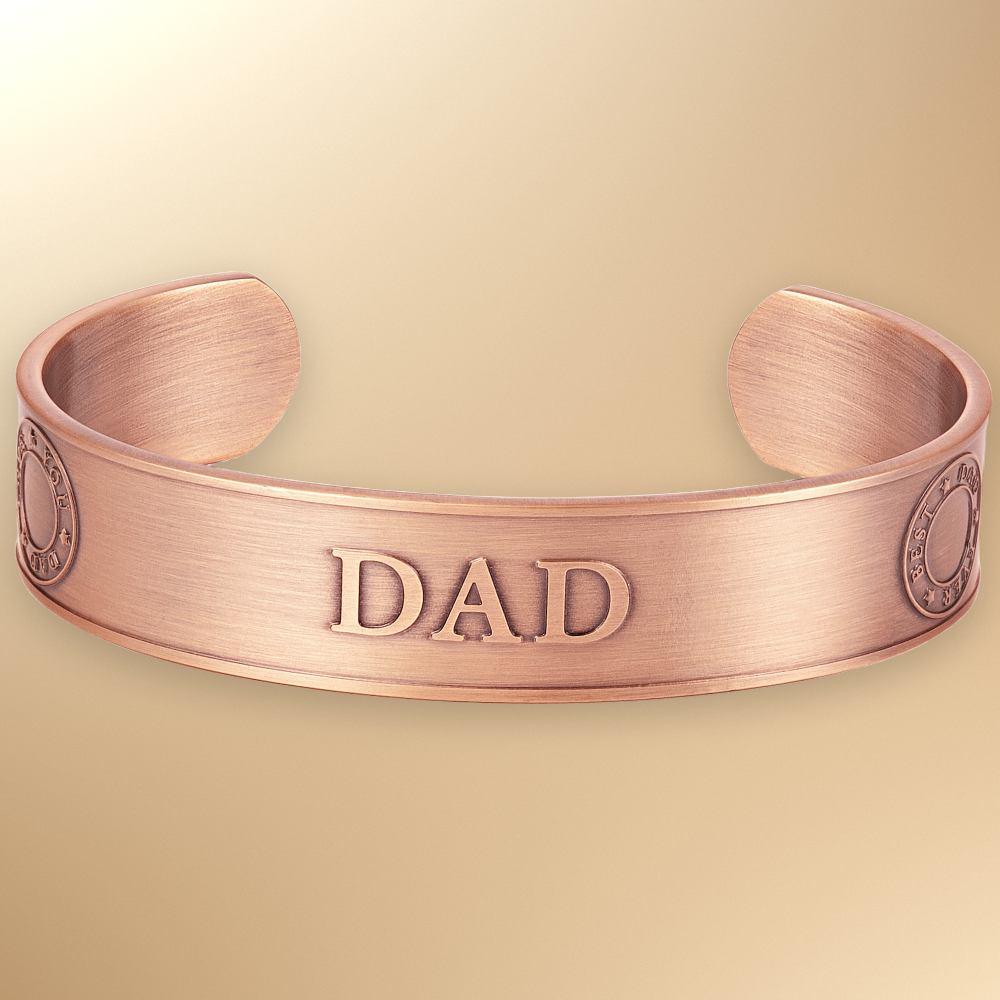 Willis Copper Mens Copper Bangle Love You Dad Design