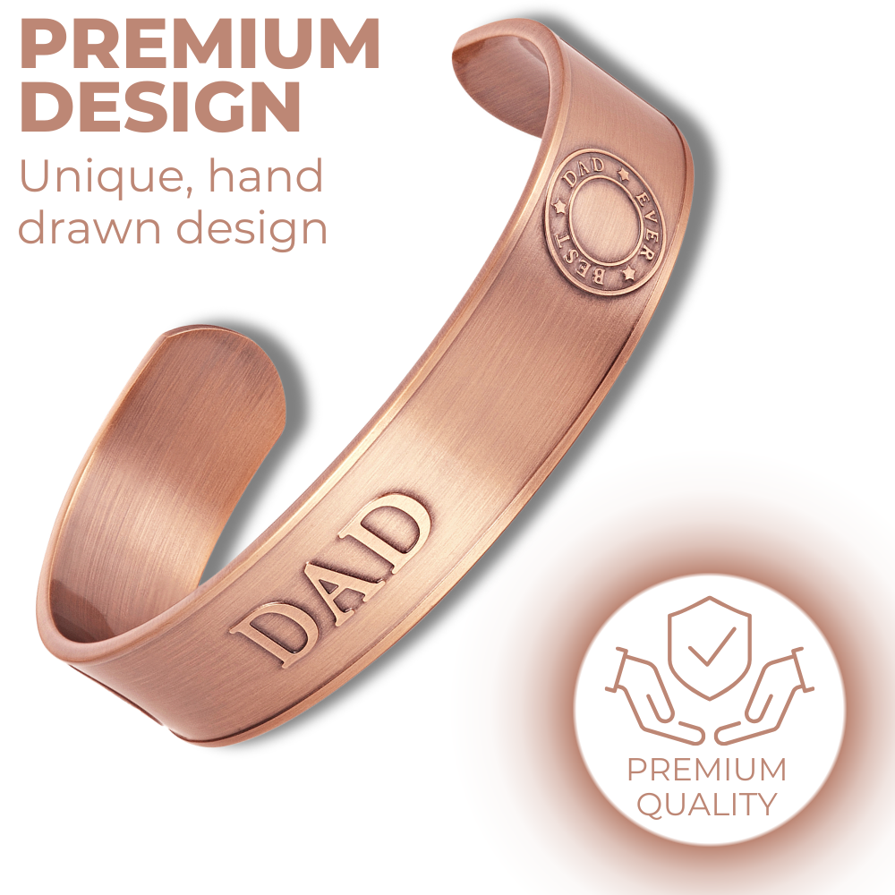 Willis Copper Mens Copper Bangle Love You Dad Design