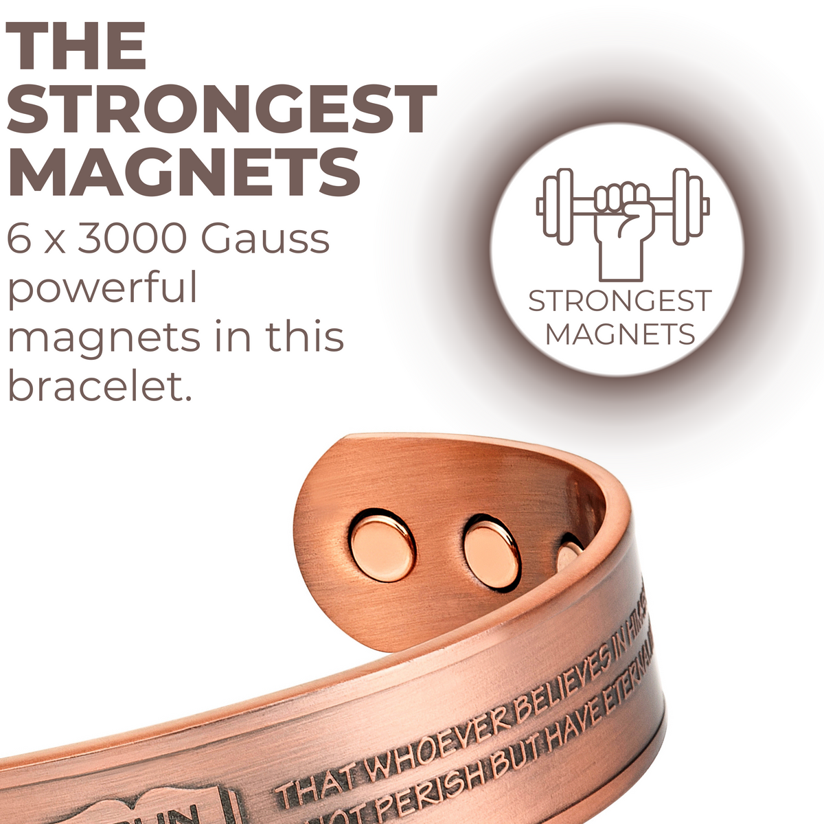Willis Copper Mens Copper Bangle John 3:16 verse