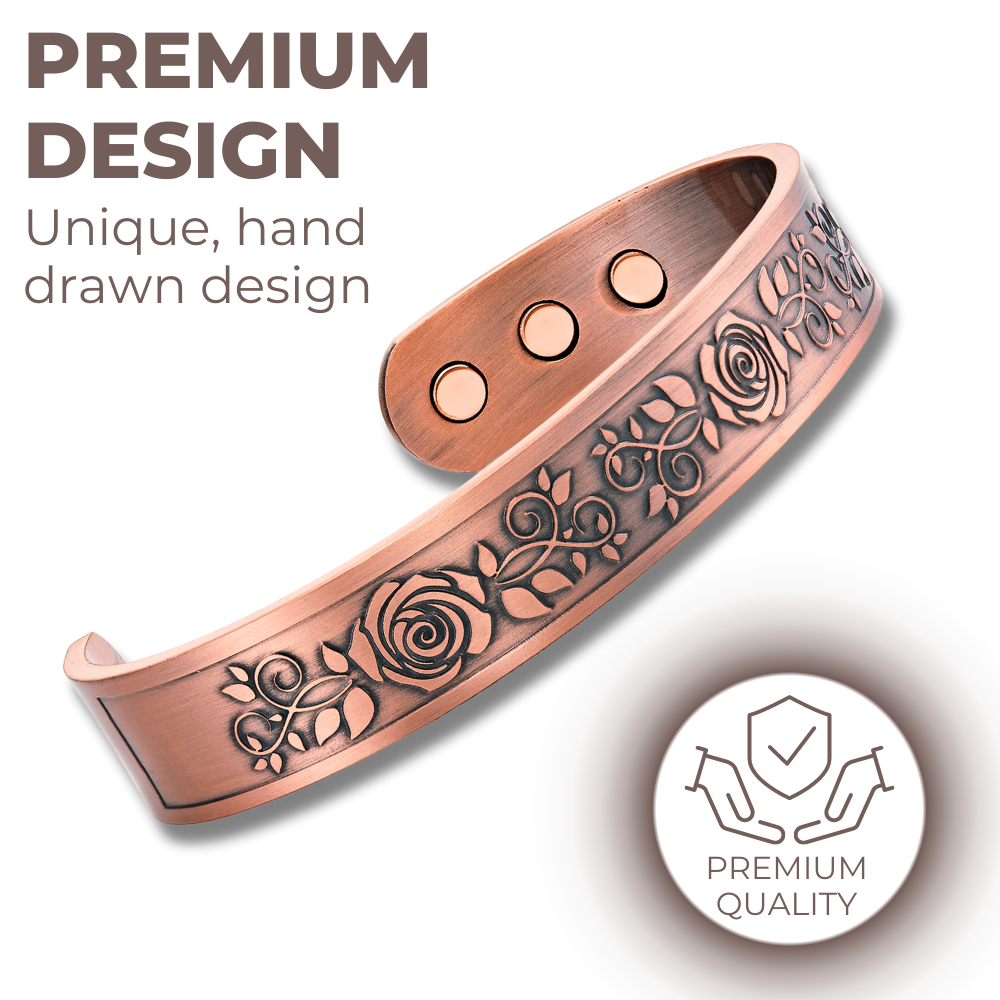 Willis Copper Mens Copper Wild Rose Bangle