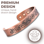 Willis Copper Mens Copper Wild Rose Bangle