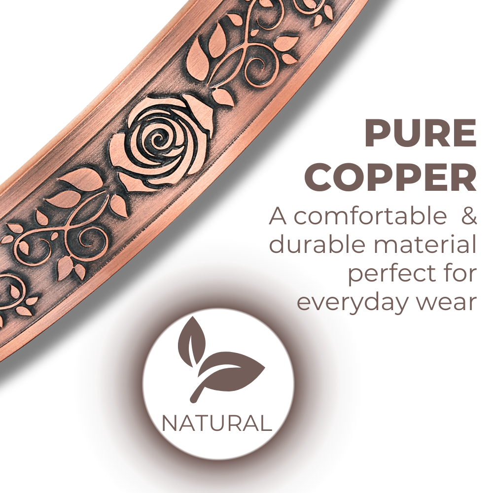 Willis Copper Mens Copper Wild Rose Bangle