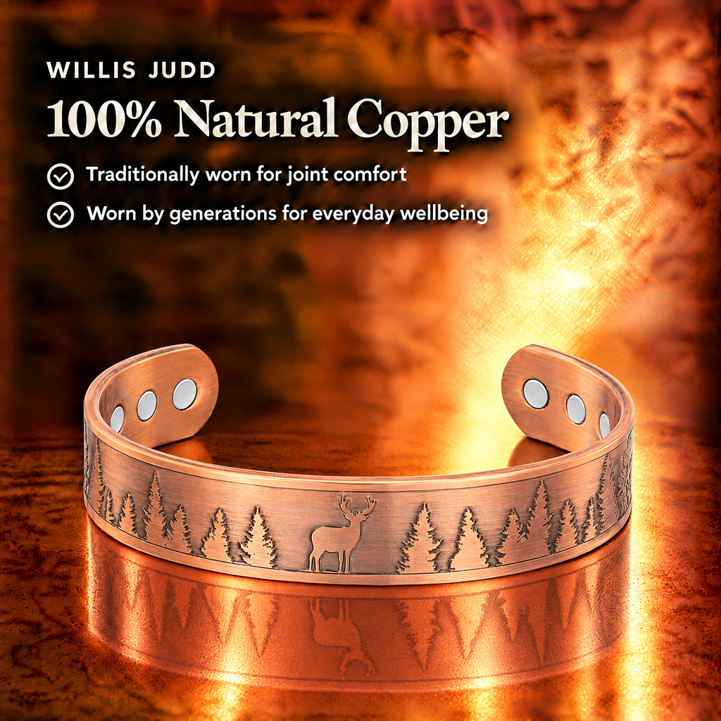 Mens Copper Magnetic Bangle Bracelet Deer - New Design
