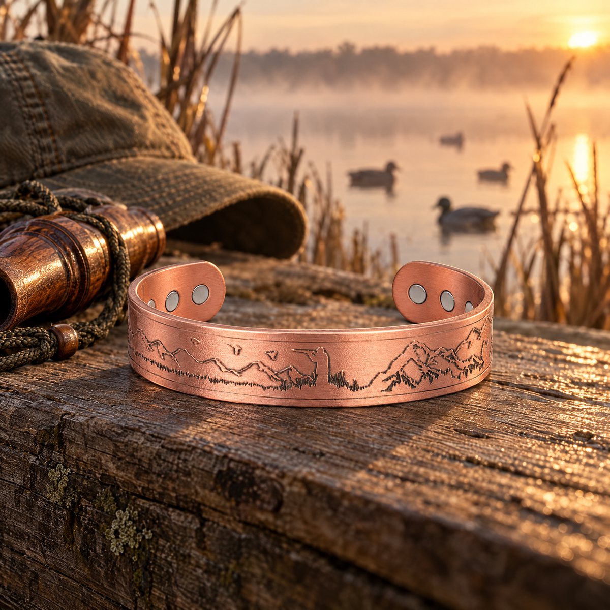 Willis Copper Mens Copper Bangle Hunter Bracelet
