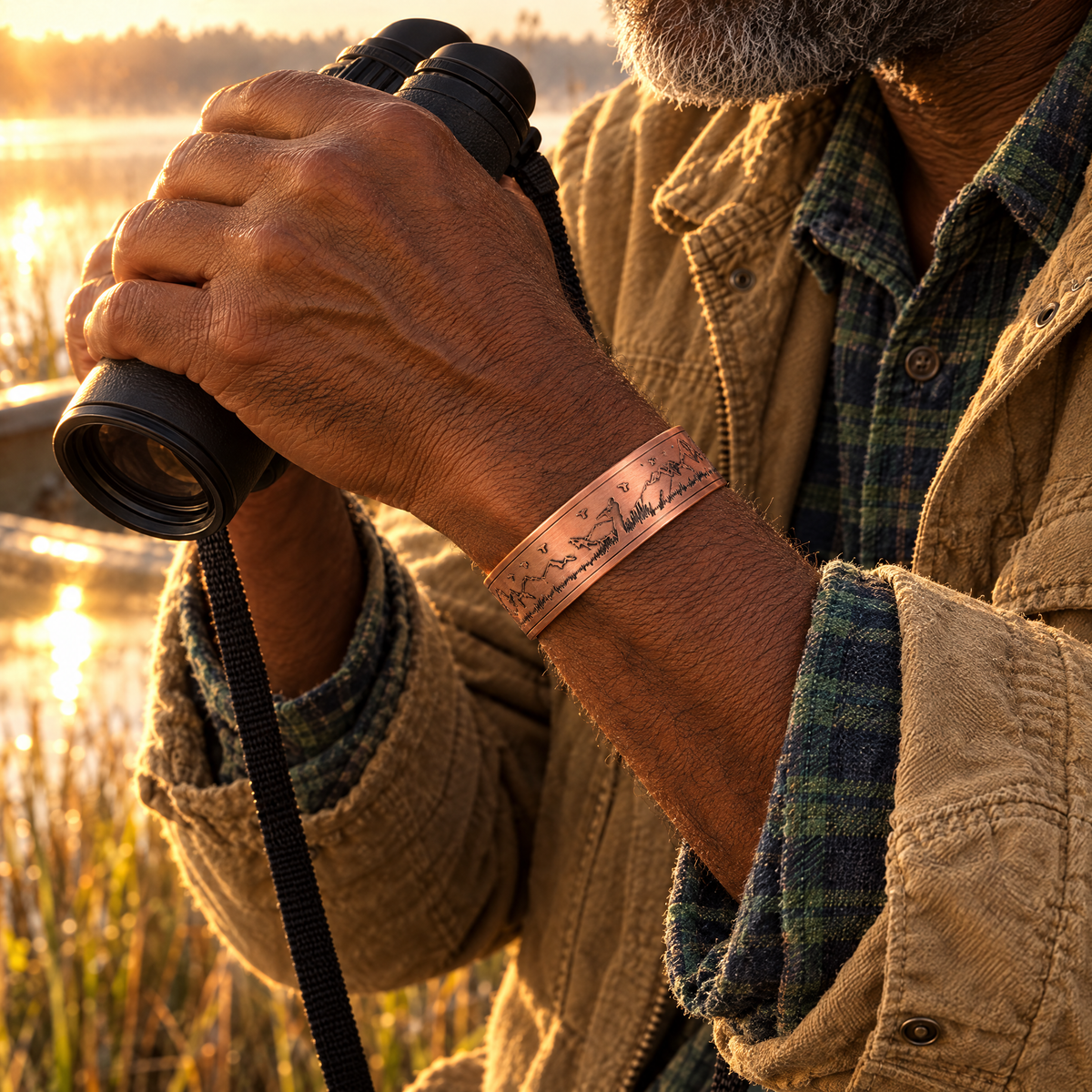 Willis Copper Mens Copper Bangle Hunter Bracelet