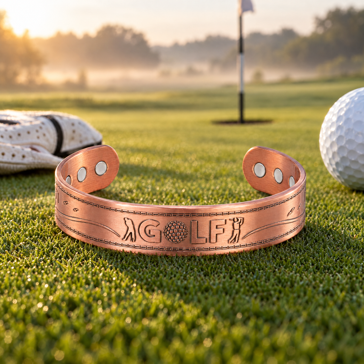 Willis Copper Mens Copper Bangle Golf Bracelet