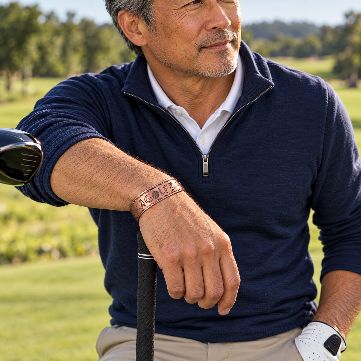 Willis Copper Mens Copper Bangle Golf Bracelet