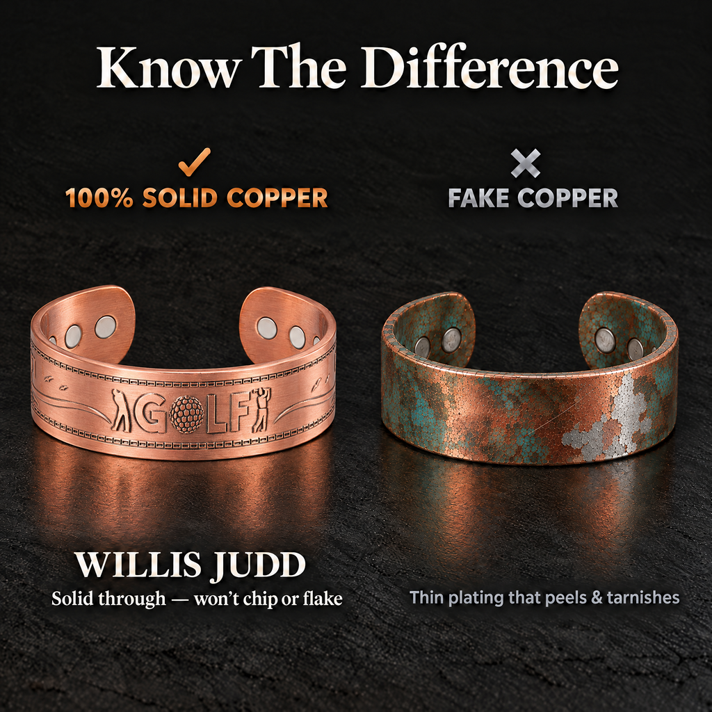 Willis Copper Mens Copper Bangle Golf Bracelet