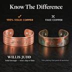 Willis Copper Mens Copper Bangle Golf Bracelet