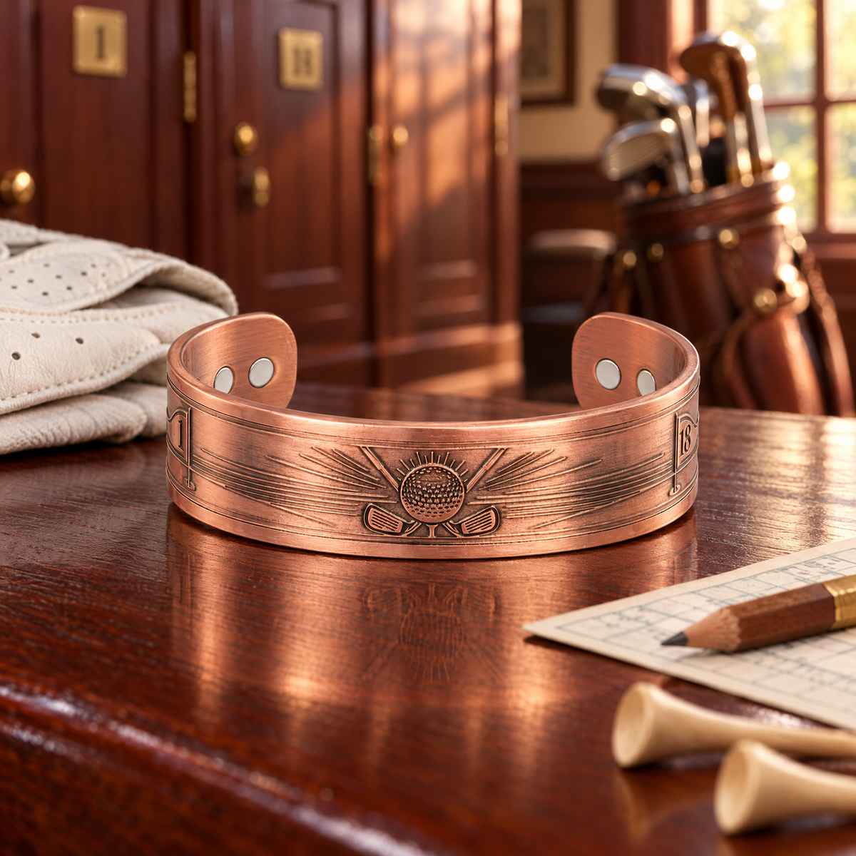 Willis Copper Mens Copper Bangle Golf Bracelet Style 2