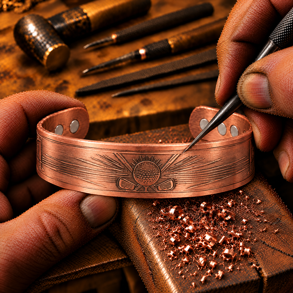 Willis Copper Mens Copper Bangle Golf Bracelet Style 2