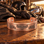 Willis Copper Mens Copper Bangle Biker Bracelet