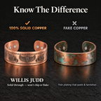 Willis Copper Mens Copper Bangle Biker Bracelet