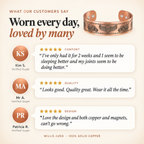 Willis Copper Mens Copper Bangle Biker Bracelet