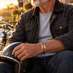 Willis Copper Mens Copper Bangle Biker Bracelet