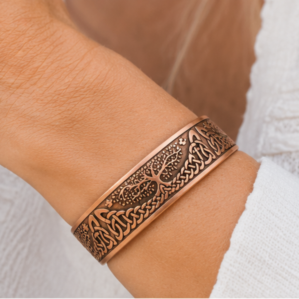 Willis Copper Tree of Life Copper Bangle Bracelet