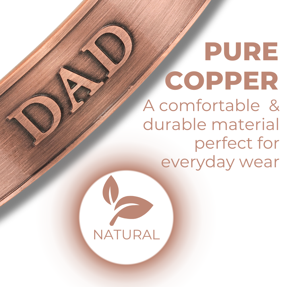 Willis Copper Mens Copper Bangle Love You Dad Design