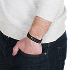 Mens Magnetic Bracelet Hi Power Double Magnets On Each Link Black