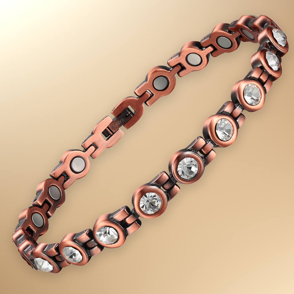 Ladies Copper Magnetic Gem Stone Anklet