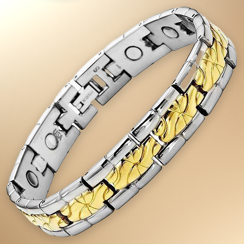 Men's Two Tone Titanium Magnetic Bracelet