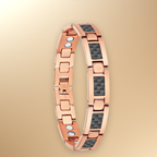 Men’s Copper Magnetic Bracelet with Black Carbon Fibre – Stylish Gift for Pain Relief