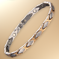 Ladies Magnetic Therapy Titanium Bracelet - Two Tone Gold