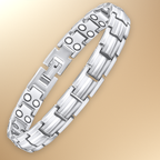 Ladies Magnetic Therapy Bracelet Double Row Magnets - Titanium