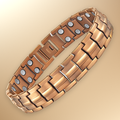 Men's Titanium Double Row Magnetic Therapy Bracelet-bronze tone
