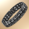 Mens Magnetic Bracelet Hi Power Double Magnets On Each Link Black
