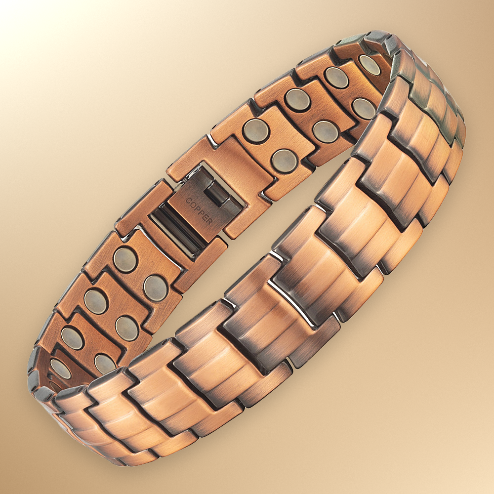Mens Double Strength Copper Magnetic Therapy Bracelet