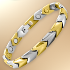 Ladies Magnetic Therapy Bracelet- two tone Titanium
