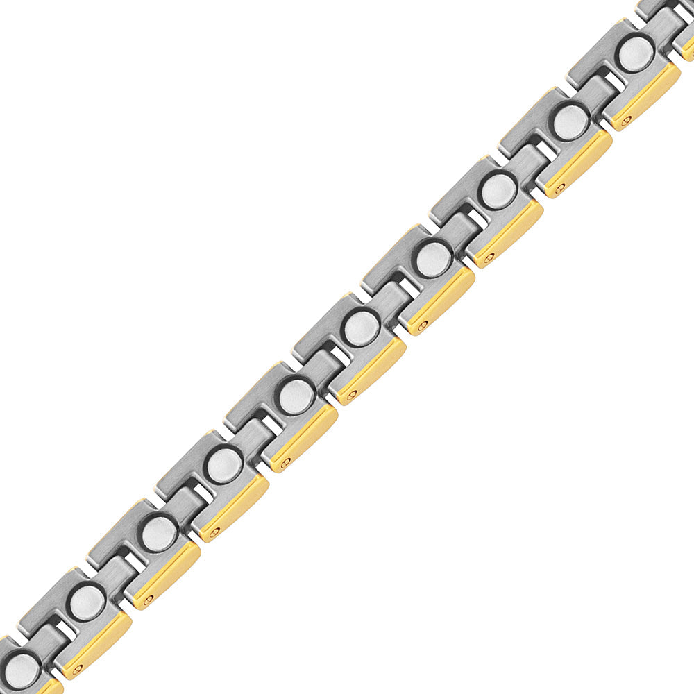 Ladies Two Tone Titanium Magnetic Bracelet