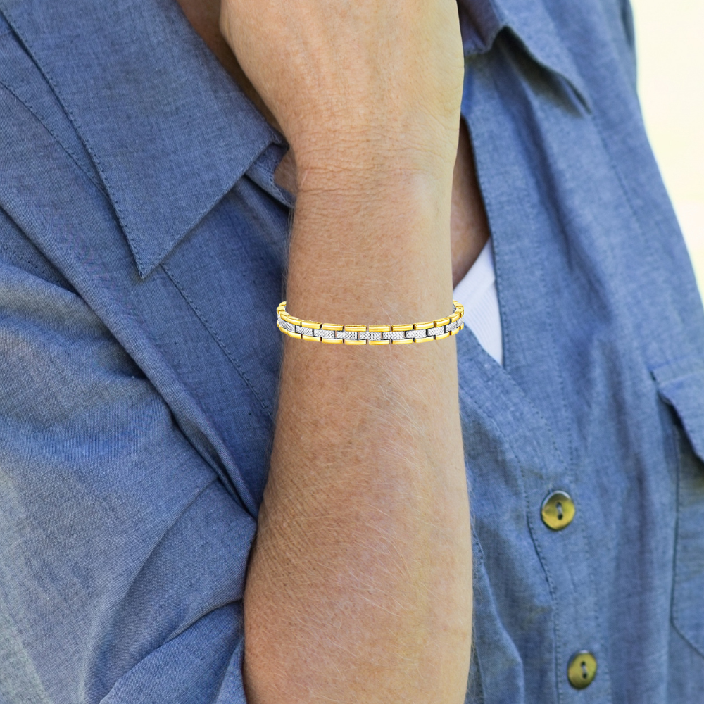 Ladies Magnetic Therapy Bracelet -Two Tone Gold