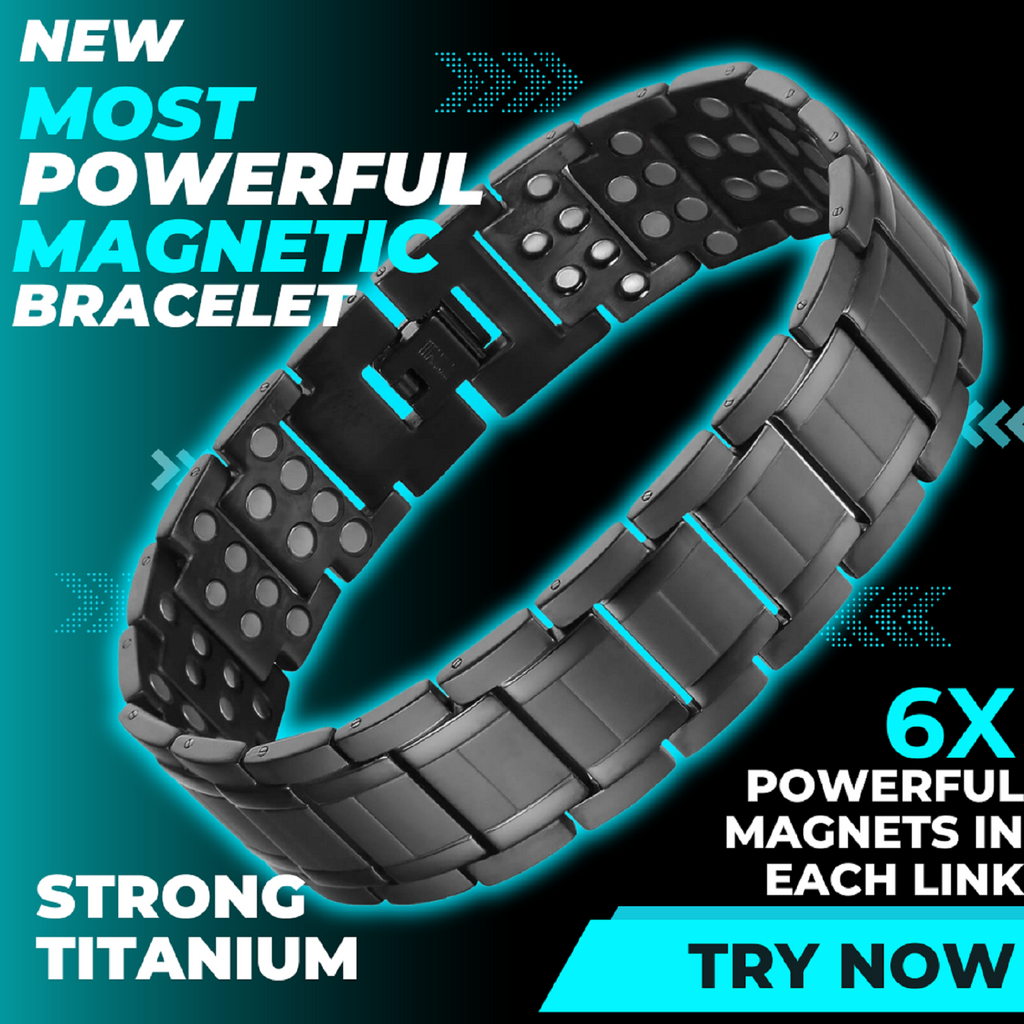 6-Magnet Titanium Bracelet Twin Pack (Black)
