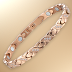 Ladies Magnetic Therapy Titanium Bracelet - Rose Gold